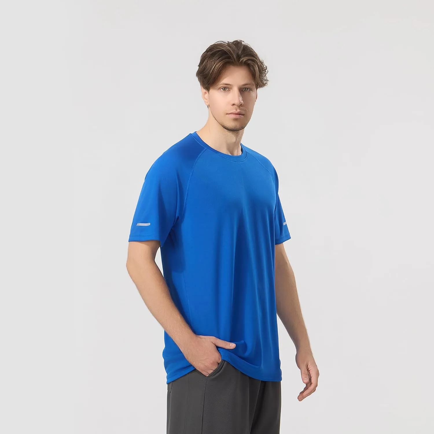 Men's 3 Pack Workout Shirts Quick Dry Moisture Wicking Short Sleeve Mesh Athletic T-Shirts