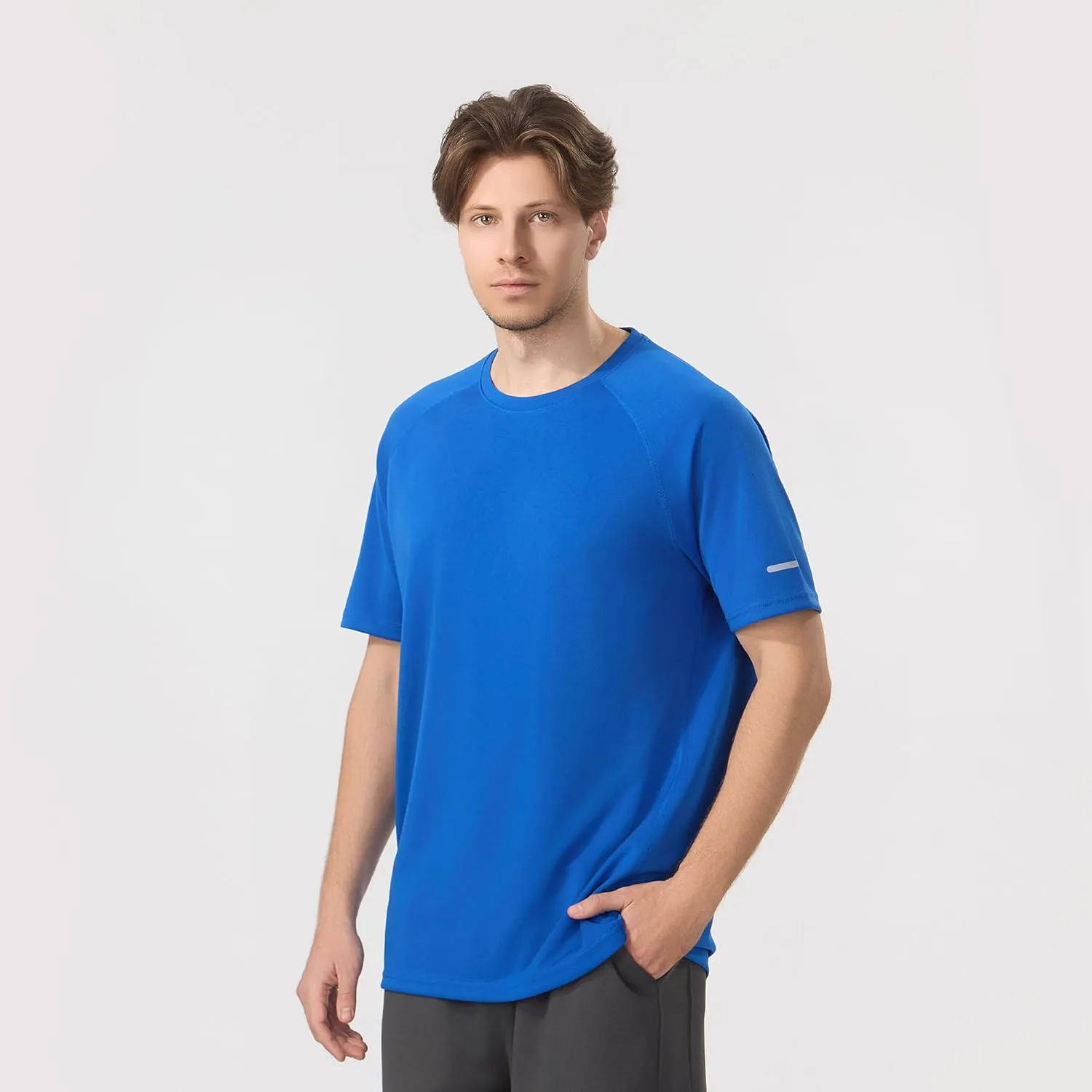 Men's 3 Pack Workout Shirts Quick Dry Moisture Wicking Short Sleeve Mesh Athletic T-Shirts