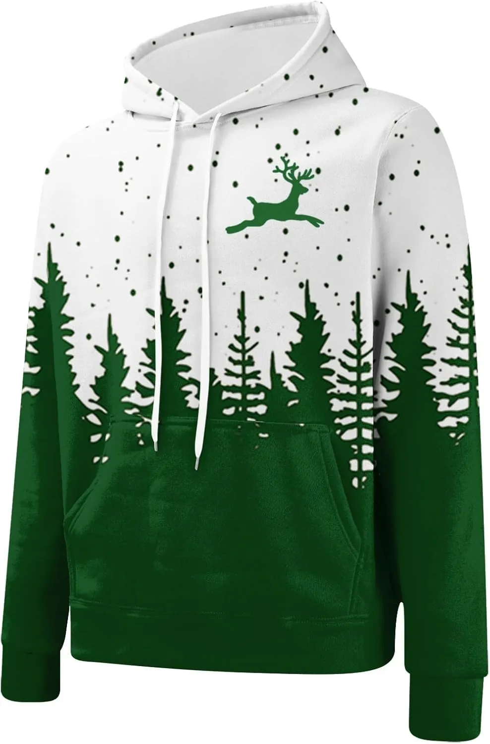 Men's Athletic Hoodie Tracksuit Funny Christmas Tracksuit 2 Piece Funny Reindeer Santa Casual Athletic Jogging Suits