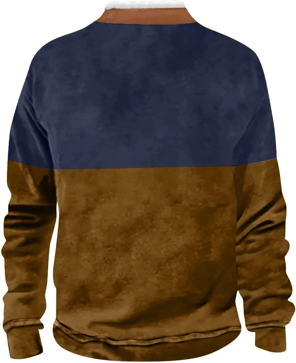 Men's Aztec Western Jacket Cowboy Print Sweatshirt Winter Warm Pullover 1/4 Zip Stand Collar Plus Size Fall Outwear