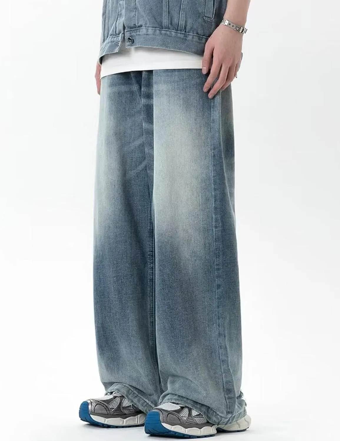 Men's Baggy Jeans Y2k Hip Hop Skater Pants Vintage Loose Fit Jeans Dance Skateboard Pants Trousers