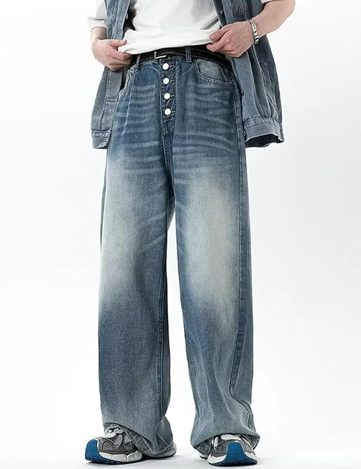 Men's Baggy Jeans Y2k Hip Hop Skater Pants Vintage Loose Fit Jeans Dance Skateboard Pants Trousers