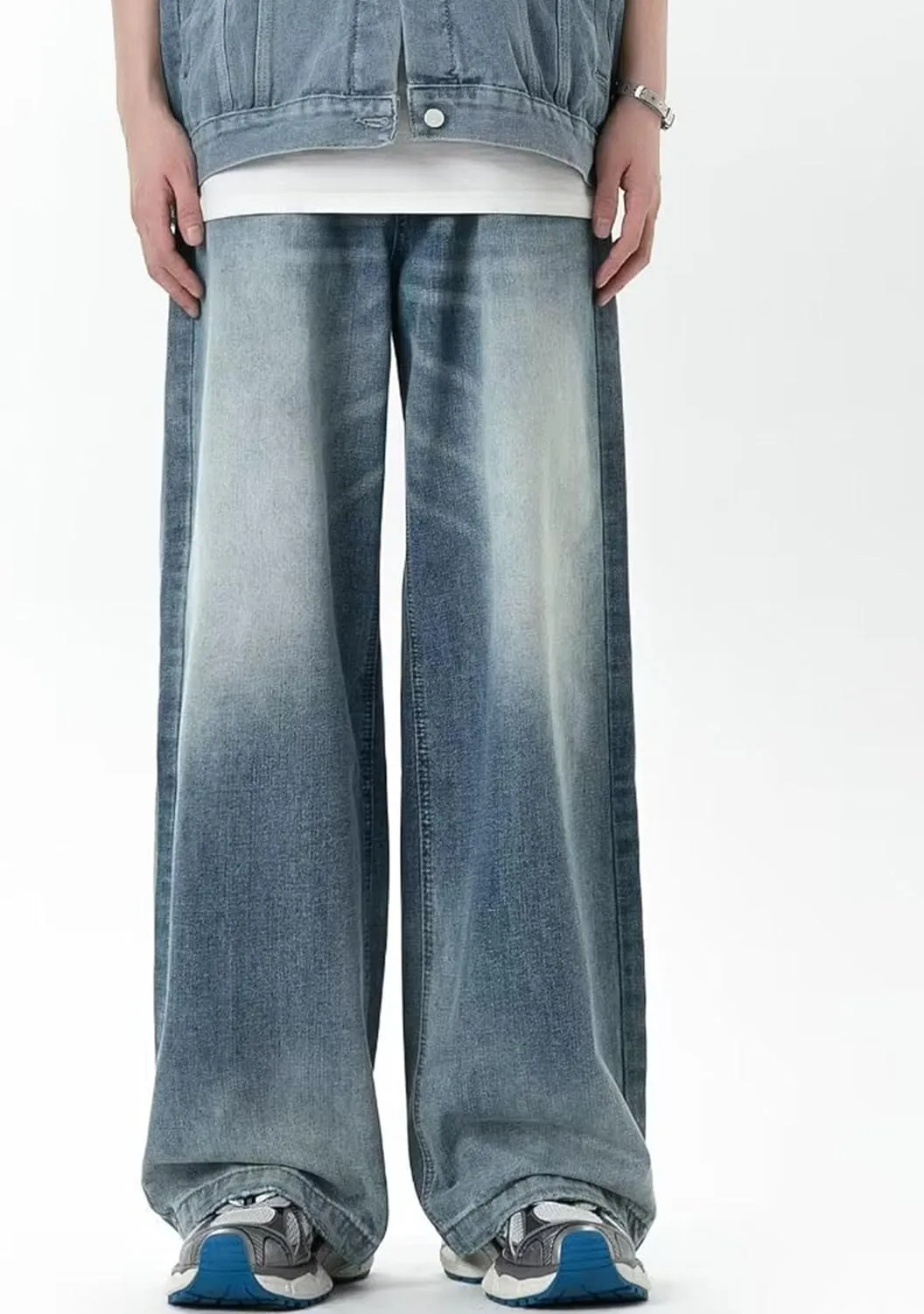Men's Baggy Jeans Y2k Hip Hop Skater Pants Vintage Loose Fit Jeans Dance Skateboard Pants Trousers