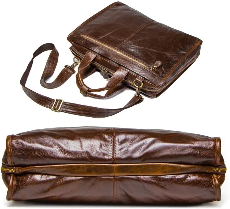 Men's Briefcase Mens Business Briefcase Shoulder Handbags Expandable Bag for Work Office Travel