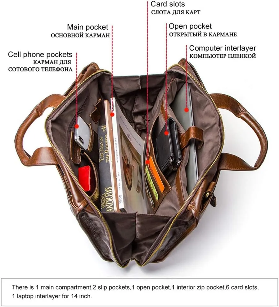 Men's Briefcase Mens Business Briefcase Shoulder Handbags Expandable Bag for Work Office Travel