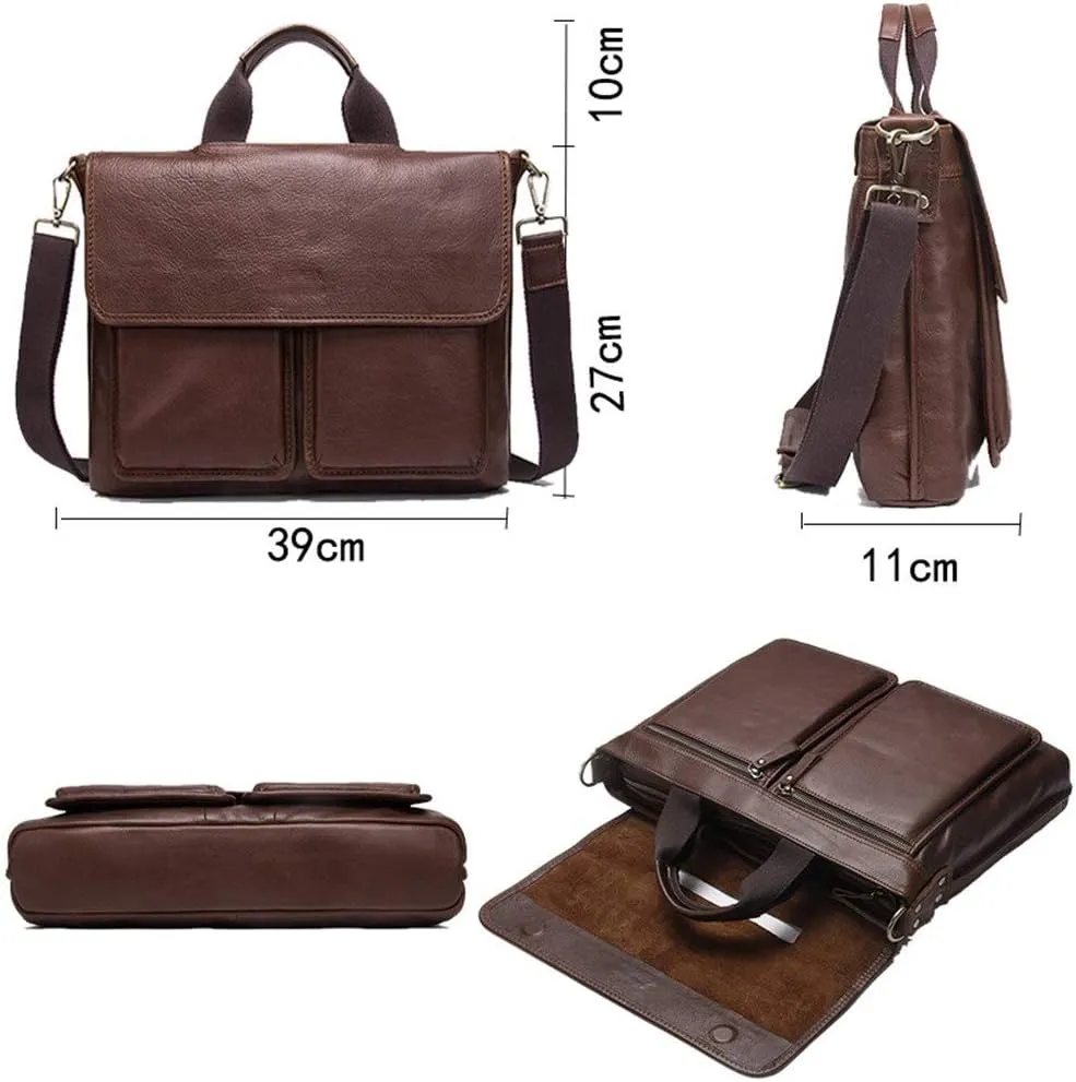 Men's Briefcase Mens Business Briefcase Shoulder Handbags Expandable Crossbody Bag for Work Office Travel
