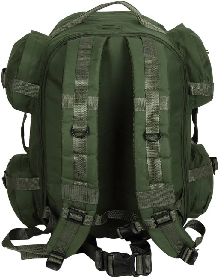 Men's Large OD Green Expandable Tactical Molle Hydration-Ready Backpack Daypack Bag