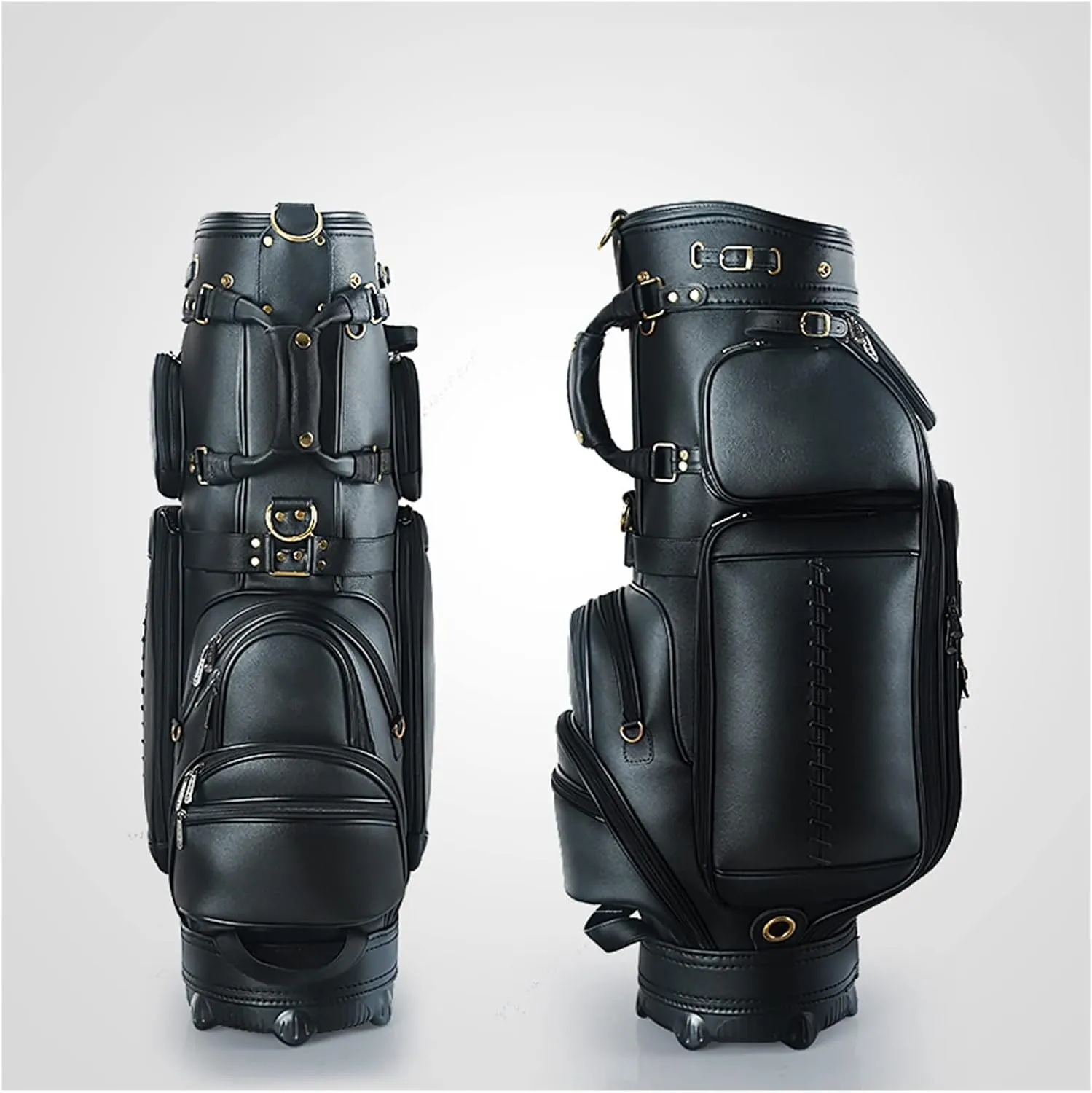 Men's Leather Golf Bag, Professional Waterproof Golf Cart Bag, High Hardness Base, Portable Golf Stand Bag Travel Golf Club Bags