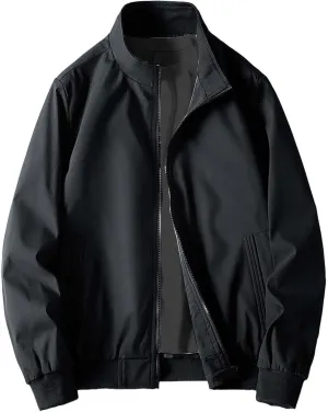 Men's Lightweight Bomber Jacket Men's Handsome Pilot Zip Fx Standing Jacket Outdoor Fashion Coat for Men Men's