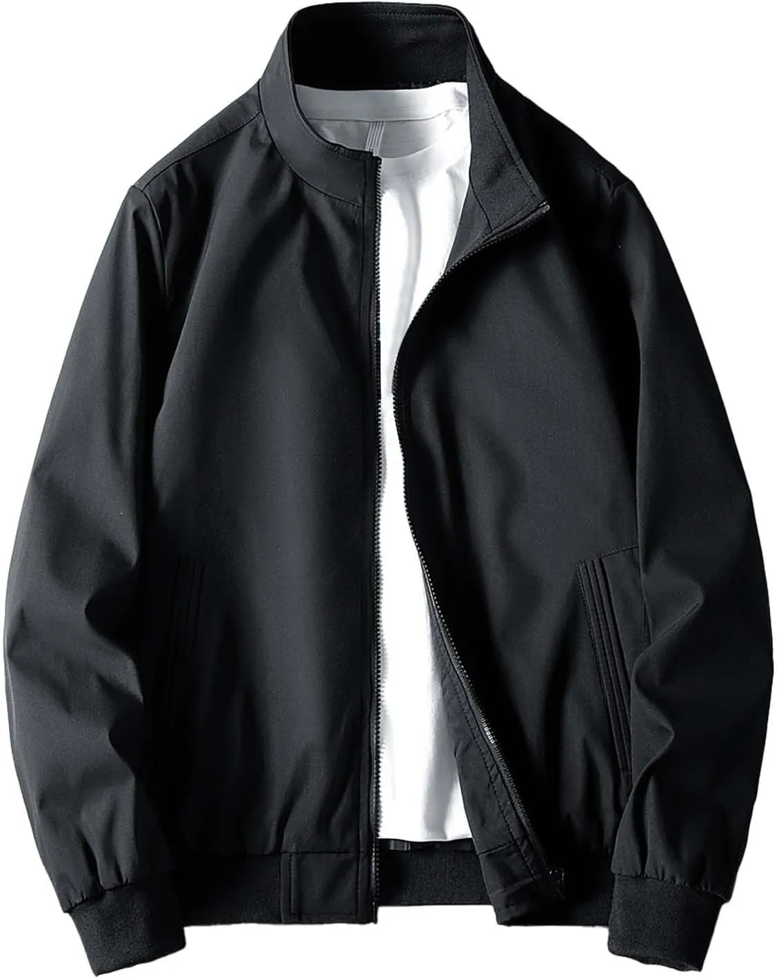 Men's Lightweight Bomber Jacket Men's Handsome Pilot Zip Fx Standing Jacket Outdoor Fashion Coat for Men Men's