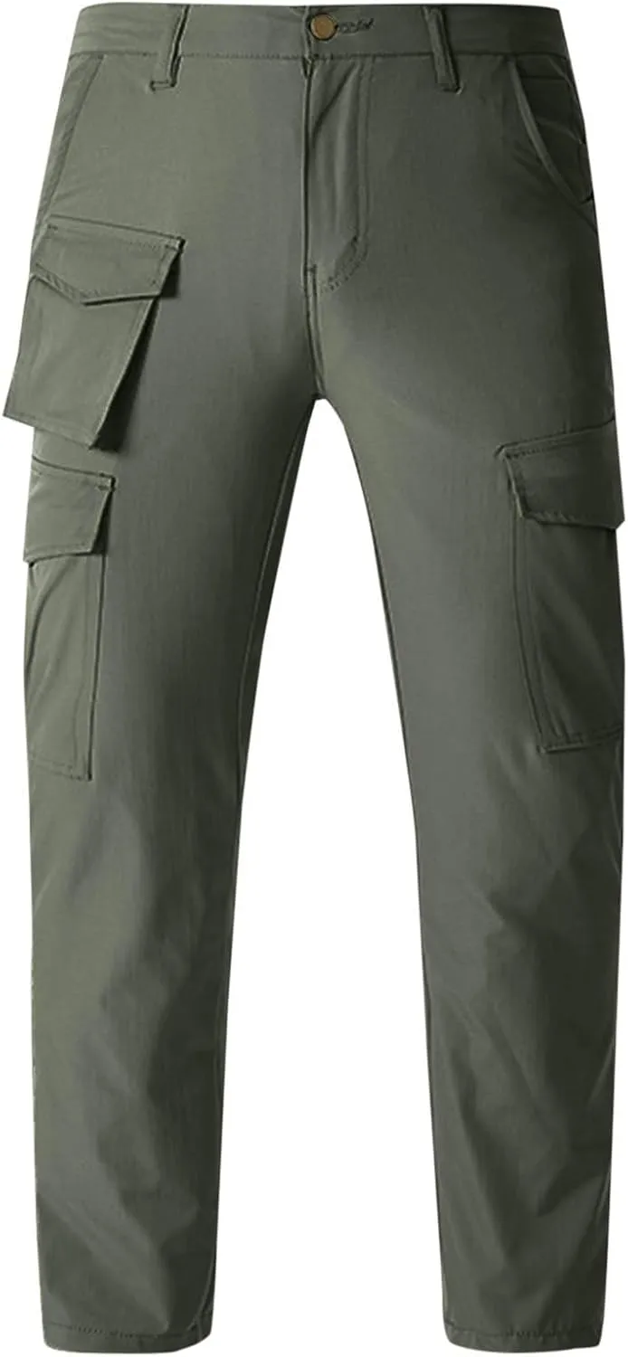 Men's Tactical Pants Multi Pockets Hiking Cargo Pants Stretch Outdoor Excursion Pants Work Motorcycle Trousers