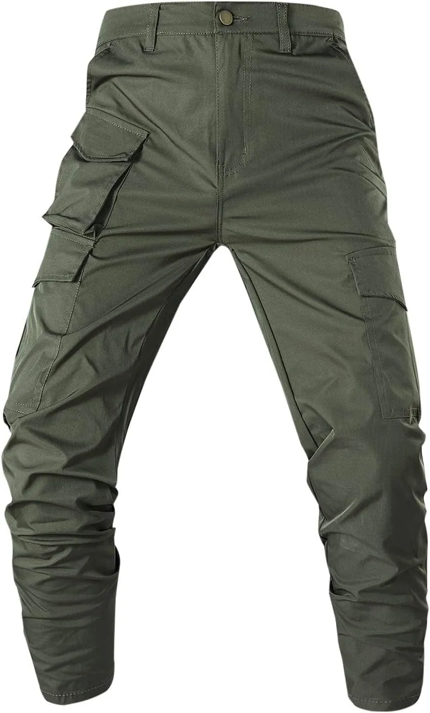 Men's Tactical Pants Multi Pockets Hiking Cargo Pants Stretch Outdoor Excursion Pants Work Motorcycle Trousers