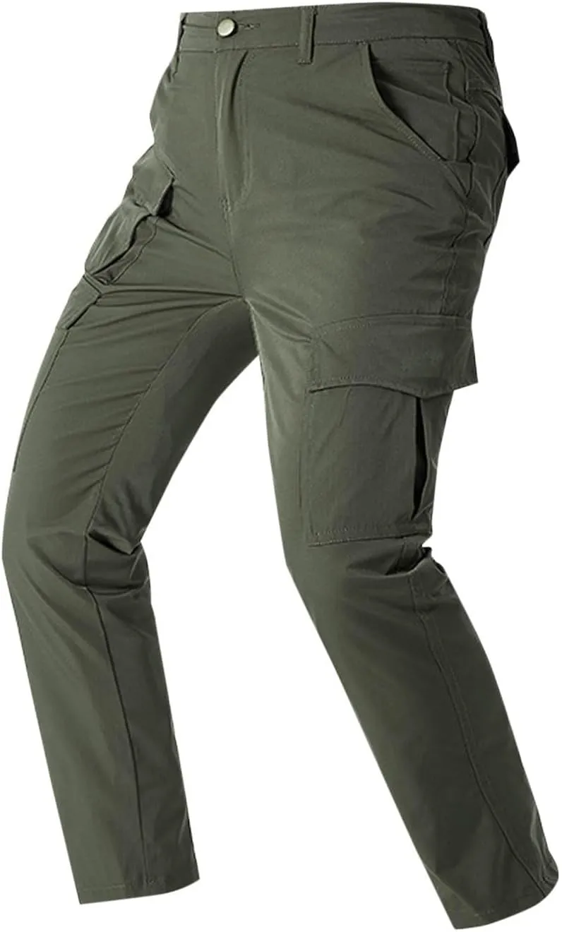 Men's Tactical Pants Multi Pockets Hiking Cargo Pants Stretch Outdoor Excursion Pants Work Motorcycle Trousers