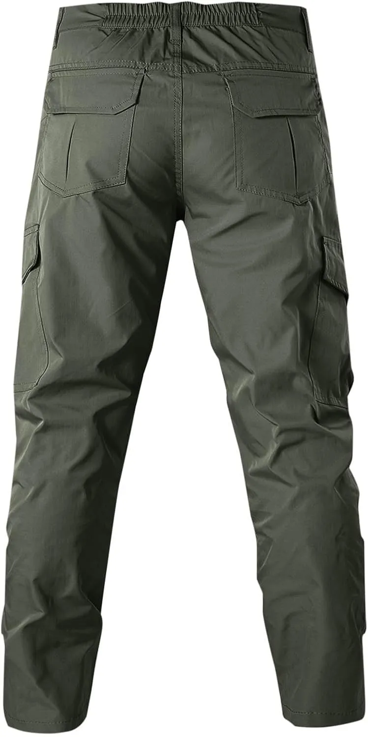 Men's Tactical Pants Multi Pockets Hiking Cargo Pants Stretch Outdoor Excursion Pants Work Motorcycle Trousers