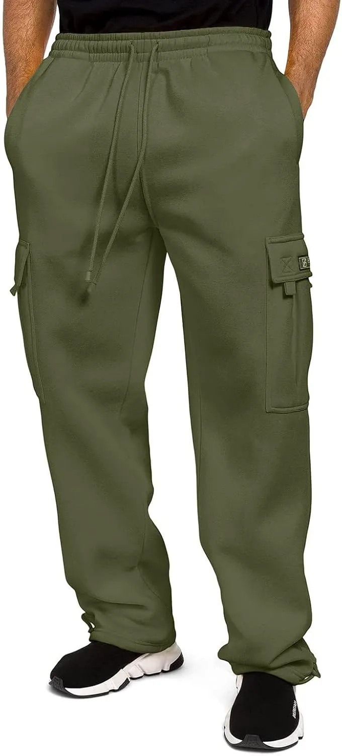 Mens Tracksuit Pant Casual Plus Size Jogger Running Workout Sweatpant with Pockets Elastic Chinos Pant
