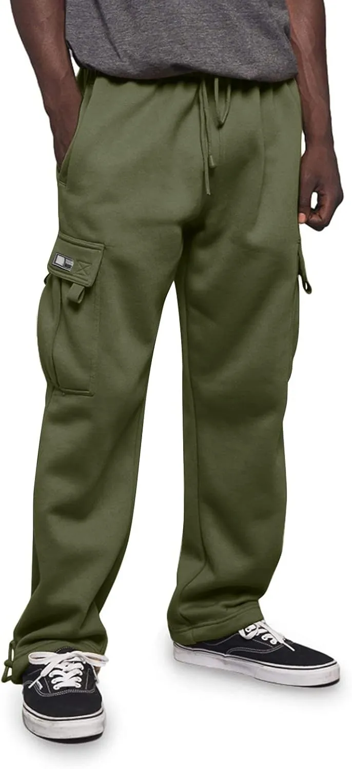 Mens Tracksuit Pant Casual Plus Size Jogger Running Workout Sweatpant with Pockets Elastic Chinos Pant