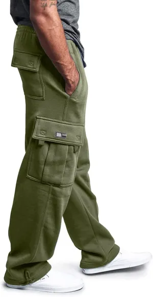Mens Tracksuit Pant Casual Plus Size Jogger Running Workout Sweatpant with Pockets Elastic Chinos Pant