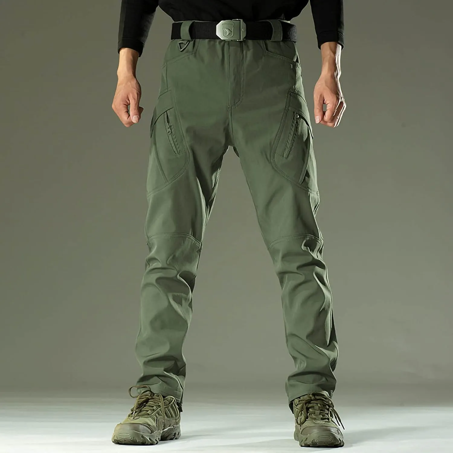 Men's Work Pants Waterproof Stretch Cargo Trousers Outdoor Ripstop Workwear Combat Pants Hiking Pants with Pockets