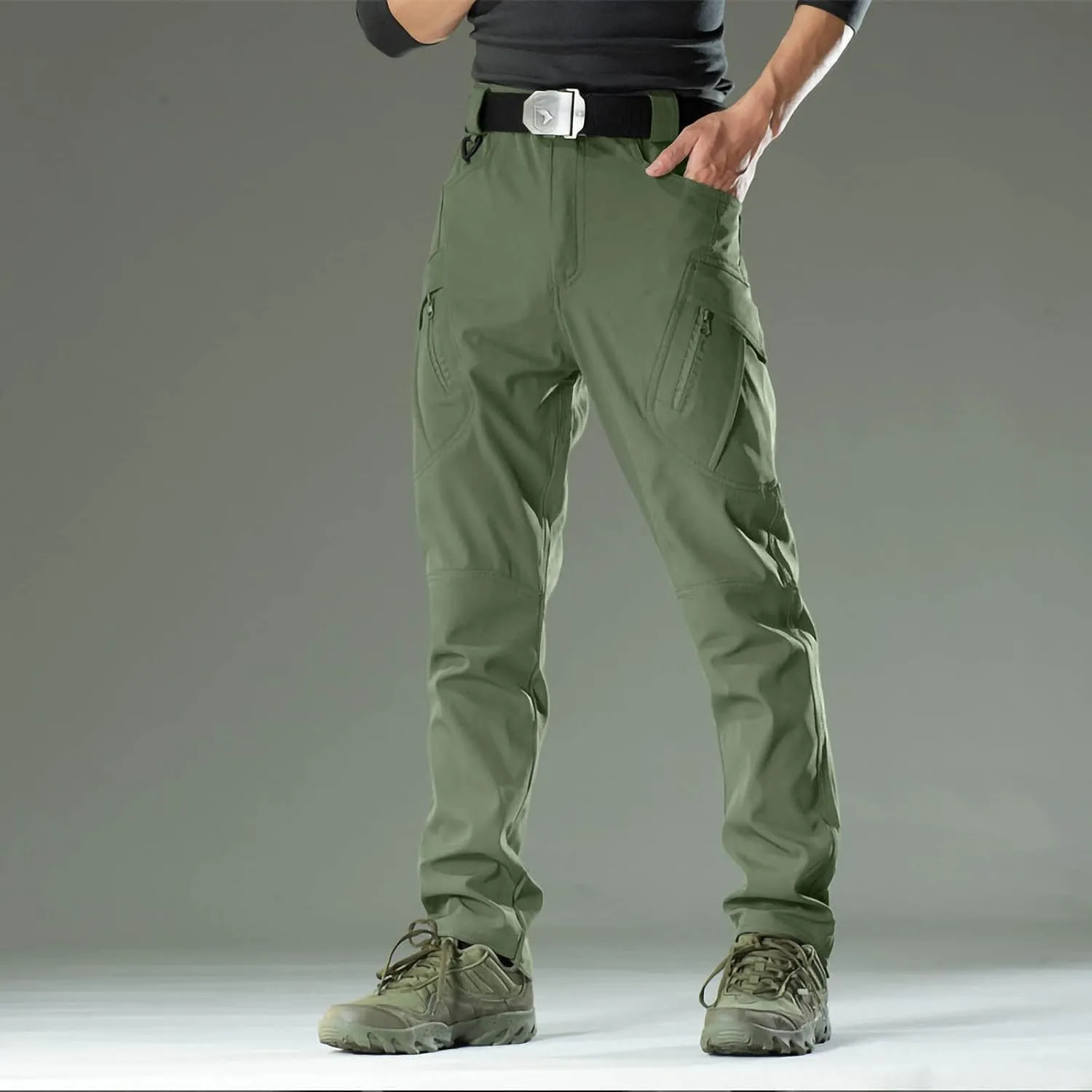 Men's Work Pants Waterproof Stretch Cargo Trousers Outdoor Ripstop Workwear Combat Pants Hiking Pants with Pockets