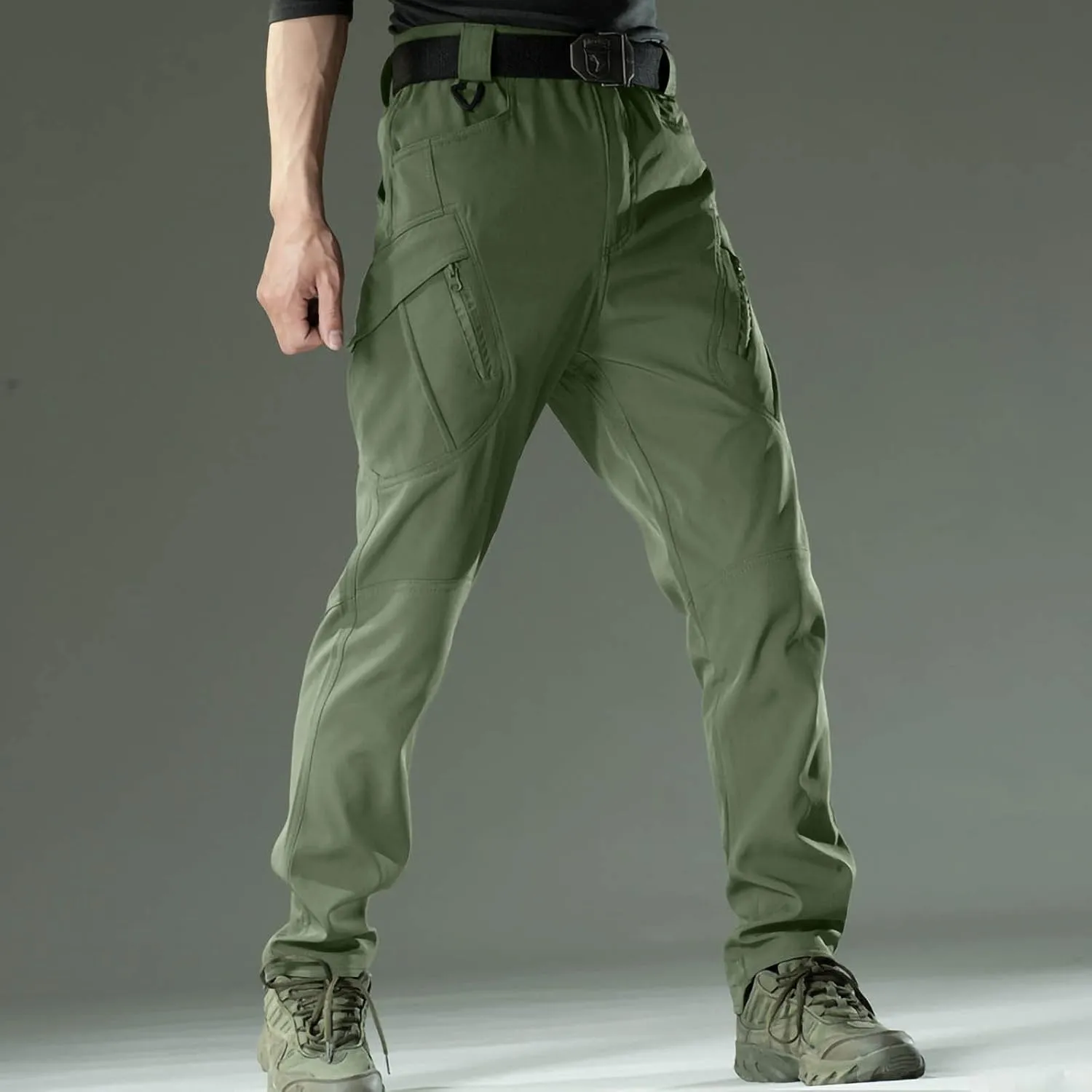 Men's Work Pants Waterproof Stretch Cargo Trousers Outdoor Ripstop Workwear Combat Pants Hiking Pants with Pockets
