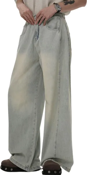 Men's Y2K Jeans Vintage Baggy Jean Pants Grunge Aesthetic Skater Pants Streetwear Relaxed Fit Jeans Trousers