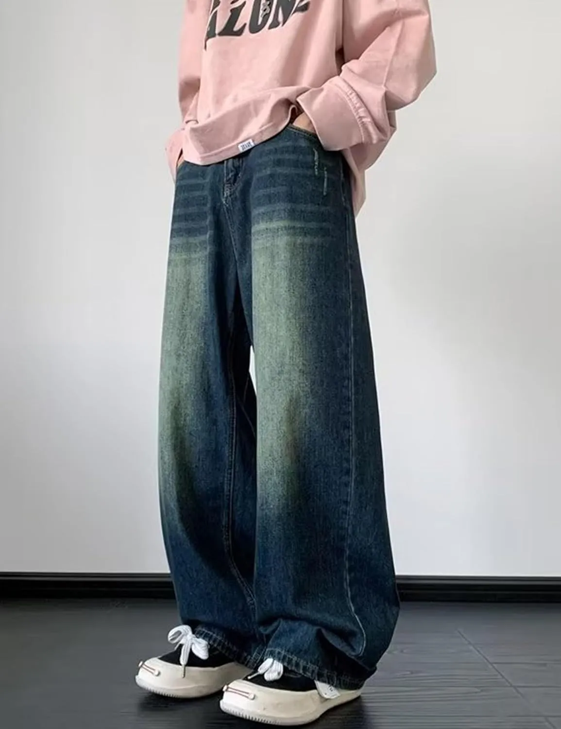 Men's Y2K Jeans Vintage Baggy Jean Pants Grunge Aesthetic Skater Pants Streetwear Relaxed Fit Jeans Trousers