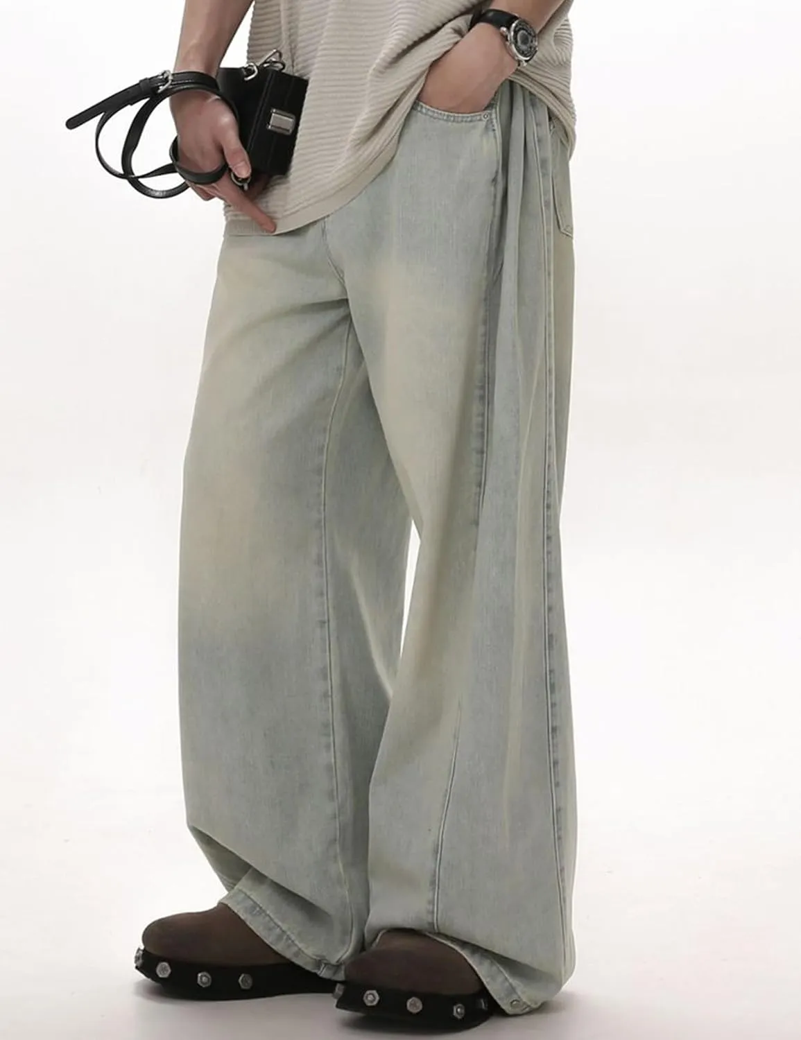 Men's Y2K Jeans Vintage Baggy Jean Pants Grunge Aesthetic Skater Pants Streetwear Relaxed Fit Jeans Trousers