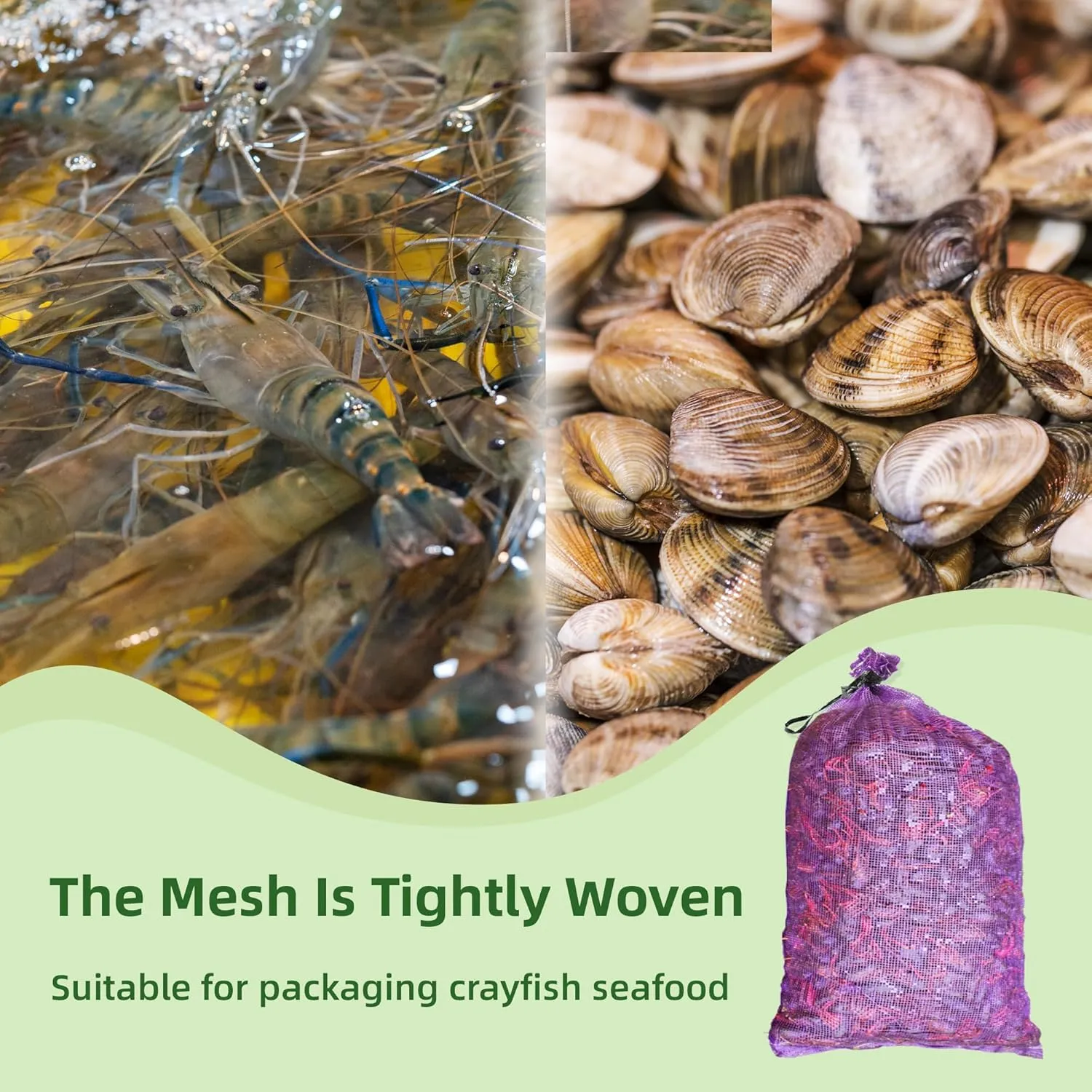 Mesh Firewood Bags 22"×32" 300 Per Pack Crawfish Sacks, Firewood Bags for Selling, Onion Bag Storage Potato Sacks Mesh Wood Bag Bulk (Pack of 300)