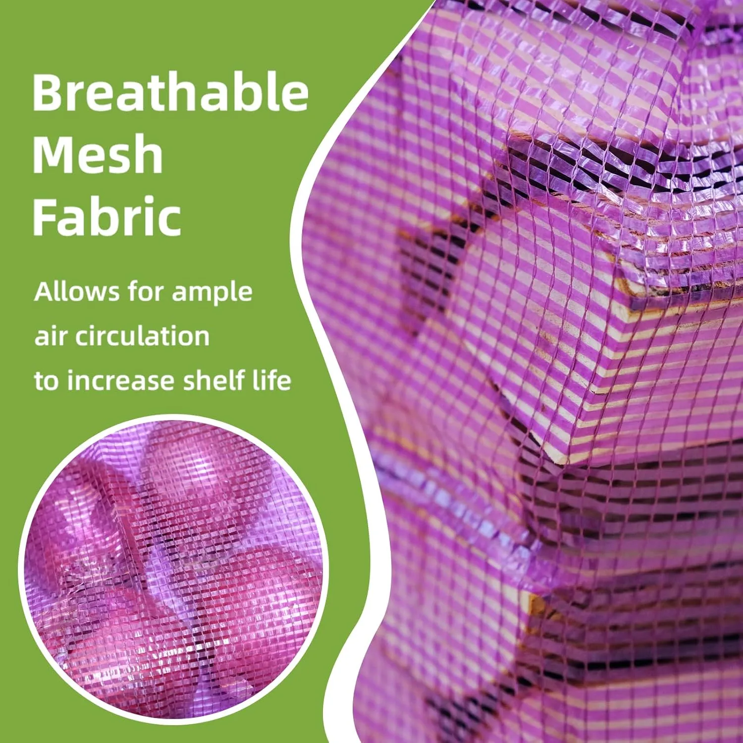 Mesh Firewood Bags 22"×32" 300 Per Pack Crawfish Sacks, Firewood Bags for Selling, Onion Bag Storage Potato Sacks Mesh Wood Bag Bulk (Pack of 300)