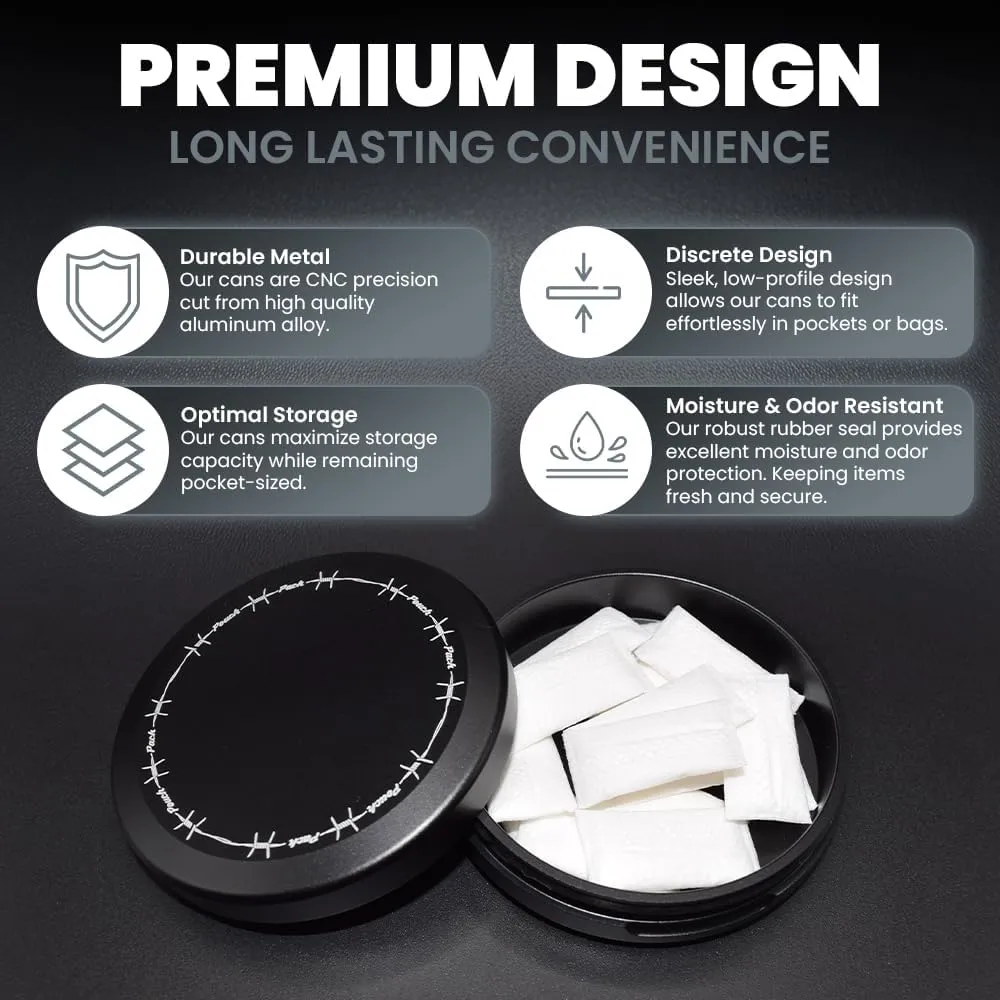 Metal Container for Zyn | Zyn Metal Can | Zyn Holder | Zyn Can | Aluminum Zyn Container | Snus Can | Zyn Tin | Zyn Case | Gift for Him | Caffeine Pouches | Slim - (Single Compartment)