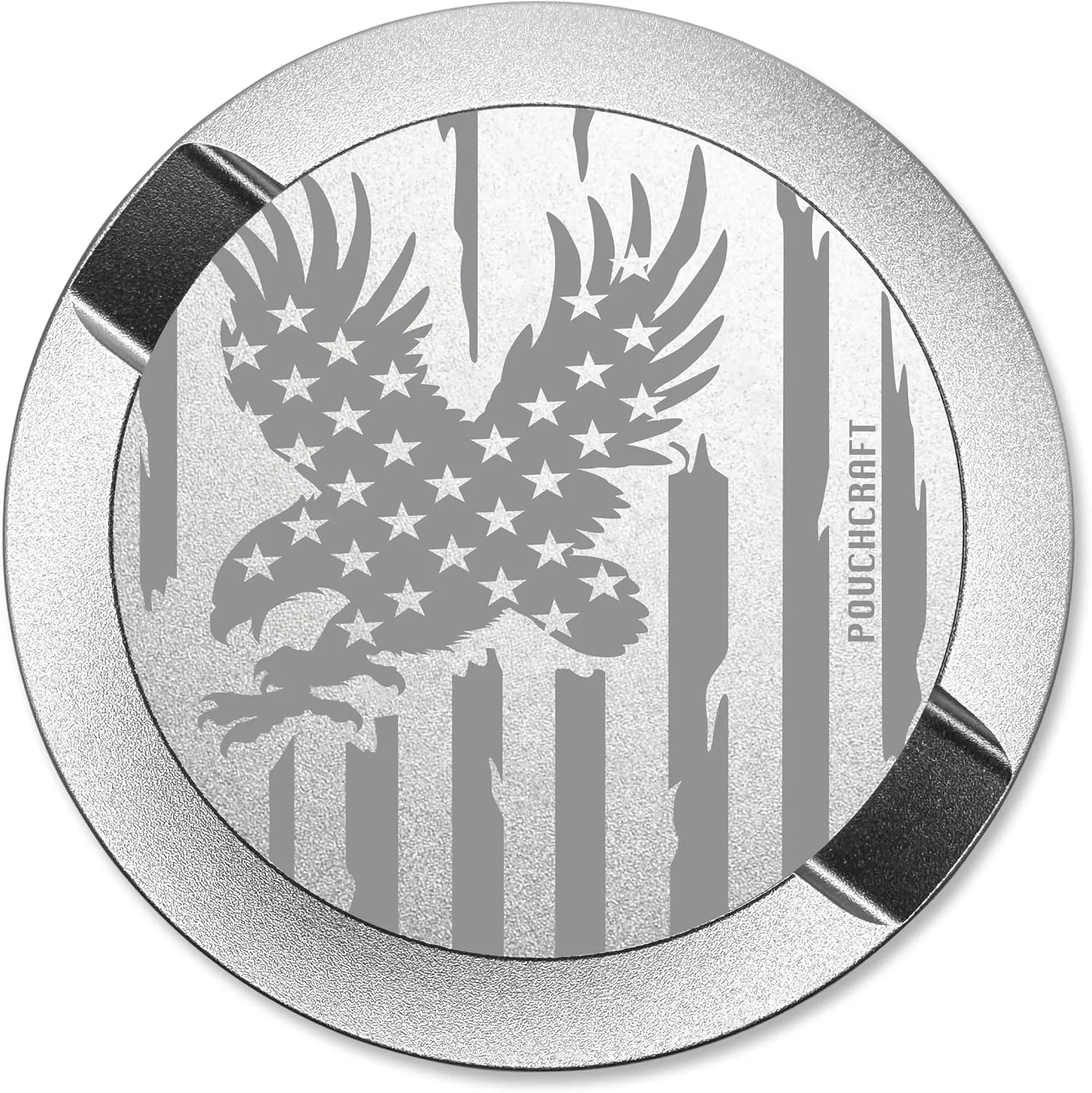 Metal Pouch Can | Metal Container | Slim EDC Pocket Tin | Airtight & Moisture-Resistant Storage | Compact Daily Organizer | Pill Case & Travel Tin | Gift for Men | (American Flag Edition, Silver)