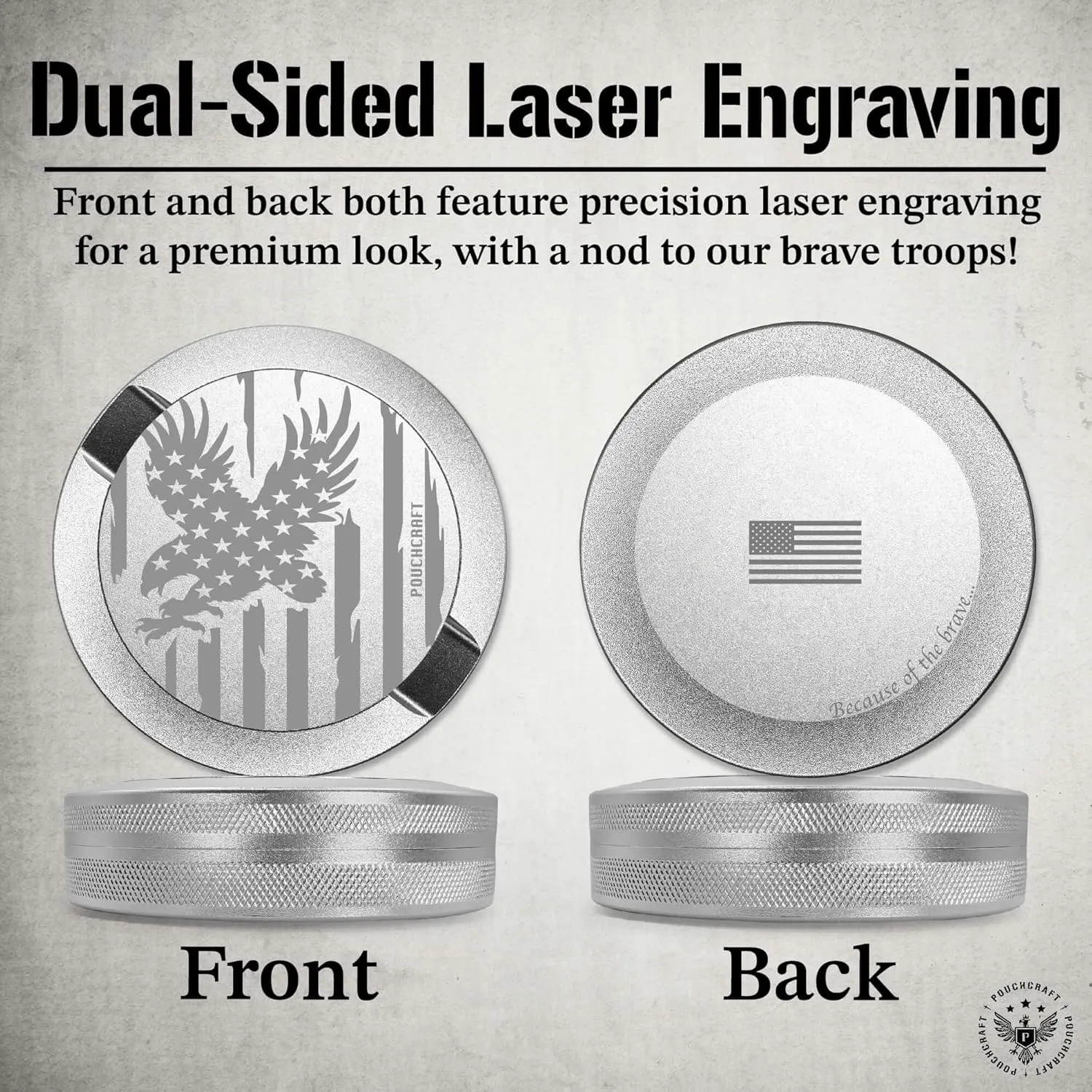 Metal Pouch Can | Metal Container | Slim EDC Pocket Tin | Airtight & Moisture-Resistant Storage | Compact Daily Organizer | Pill Case & Travel Tin | Gift for Men | (American Flag Edition, Silver)