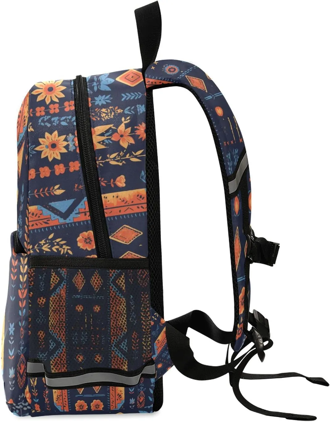 Mexican Fabric Pattern Colorful Kids Backpack for Preschool Multifunctional Cute Schoolbag with Reflective Strips