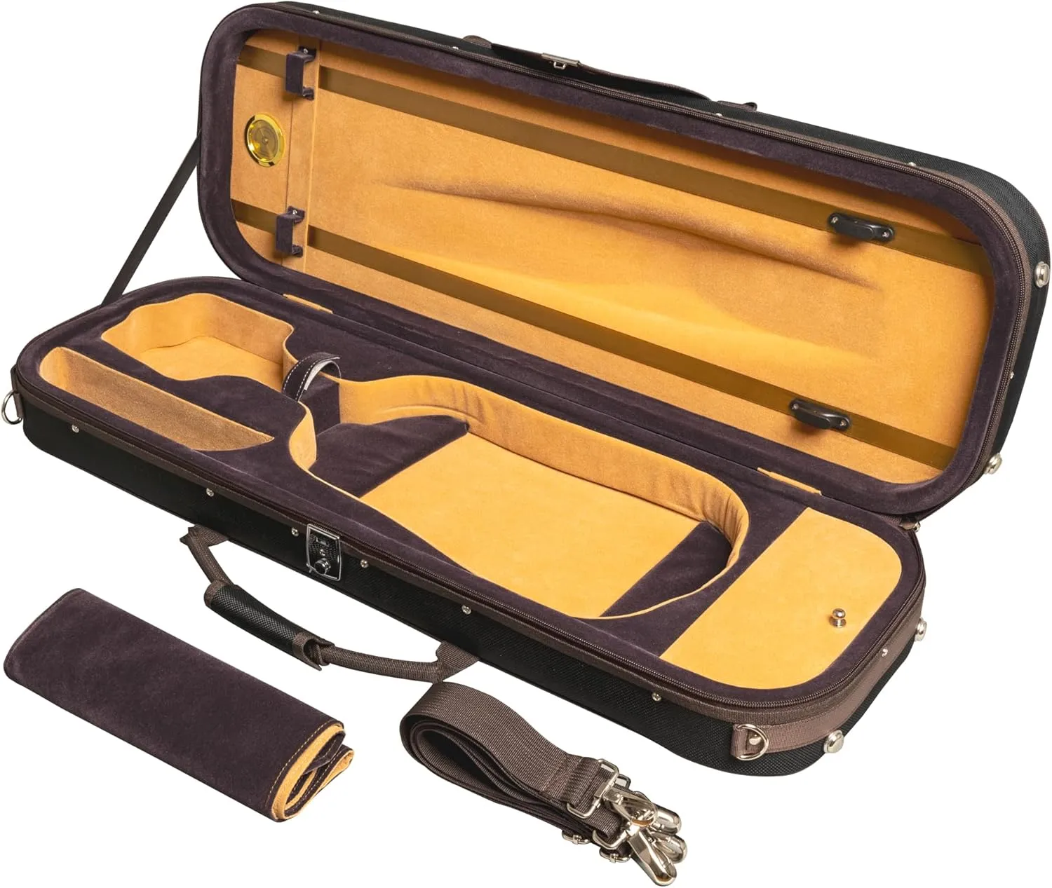MI&VI AF-5003 Lightweight 4.5lb Hard Viola Travel Case With Reflective Safety Strips | Shoulder Straps | Hard-Shell | High-Density Foam - MIVI Music (15" inch)