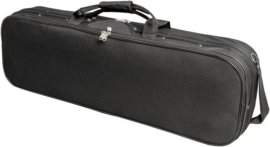 MI&VI NF-3001 Light Hard Violin Case 4/4 (Full Size) with Adjustable Straps | Velvet Plush Cushion | High-Density Foam | Hygrometer | Sheet Pocket (Black)