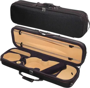 MI&VI NF-5003 Super Lightweight 2.85lb Sturdy Violin Travel Case 1/4 With Reflective Safety Strips | Hygrometer | Adjustable Shoulder Straps | Hard-Shell | High-Density Foam - MIVI Music