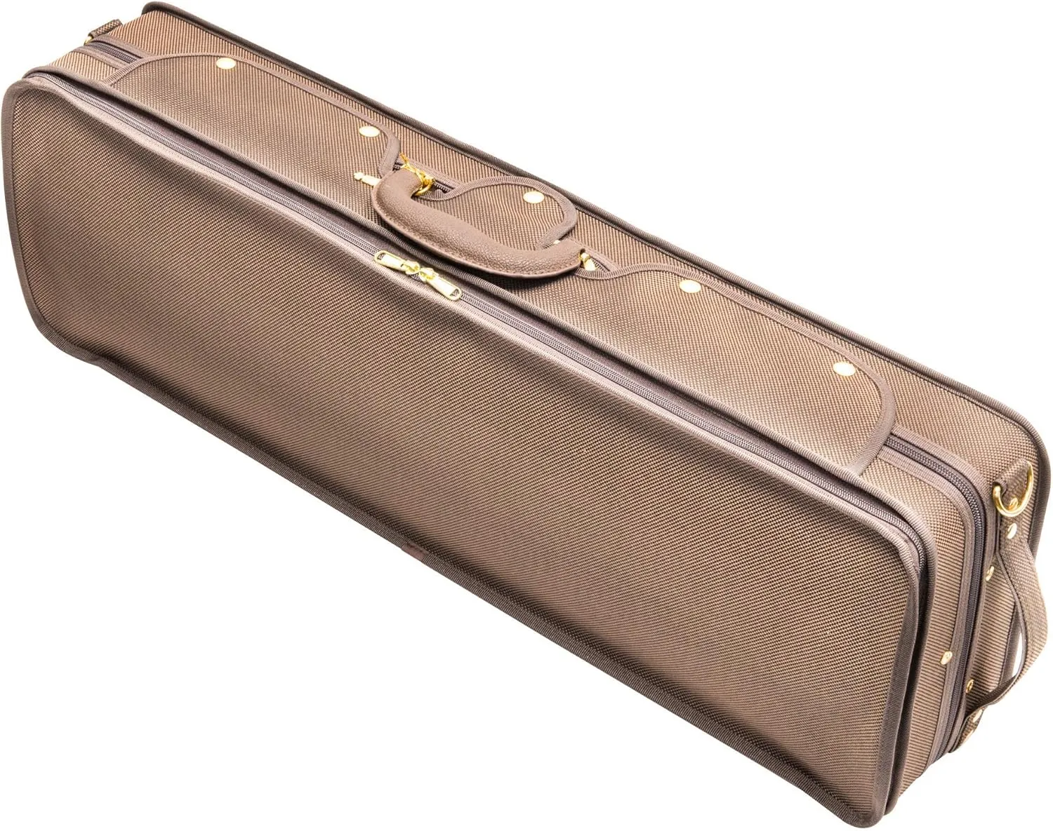 MI&VI NF-9001 Professional Hard-Shell Violin Case 4/4 (Full Size) Luxury Silk Interior | High-Density Foam | Sheet Pocket | Adjustable Straps | Hygrometer | Thermometer (Brown)