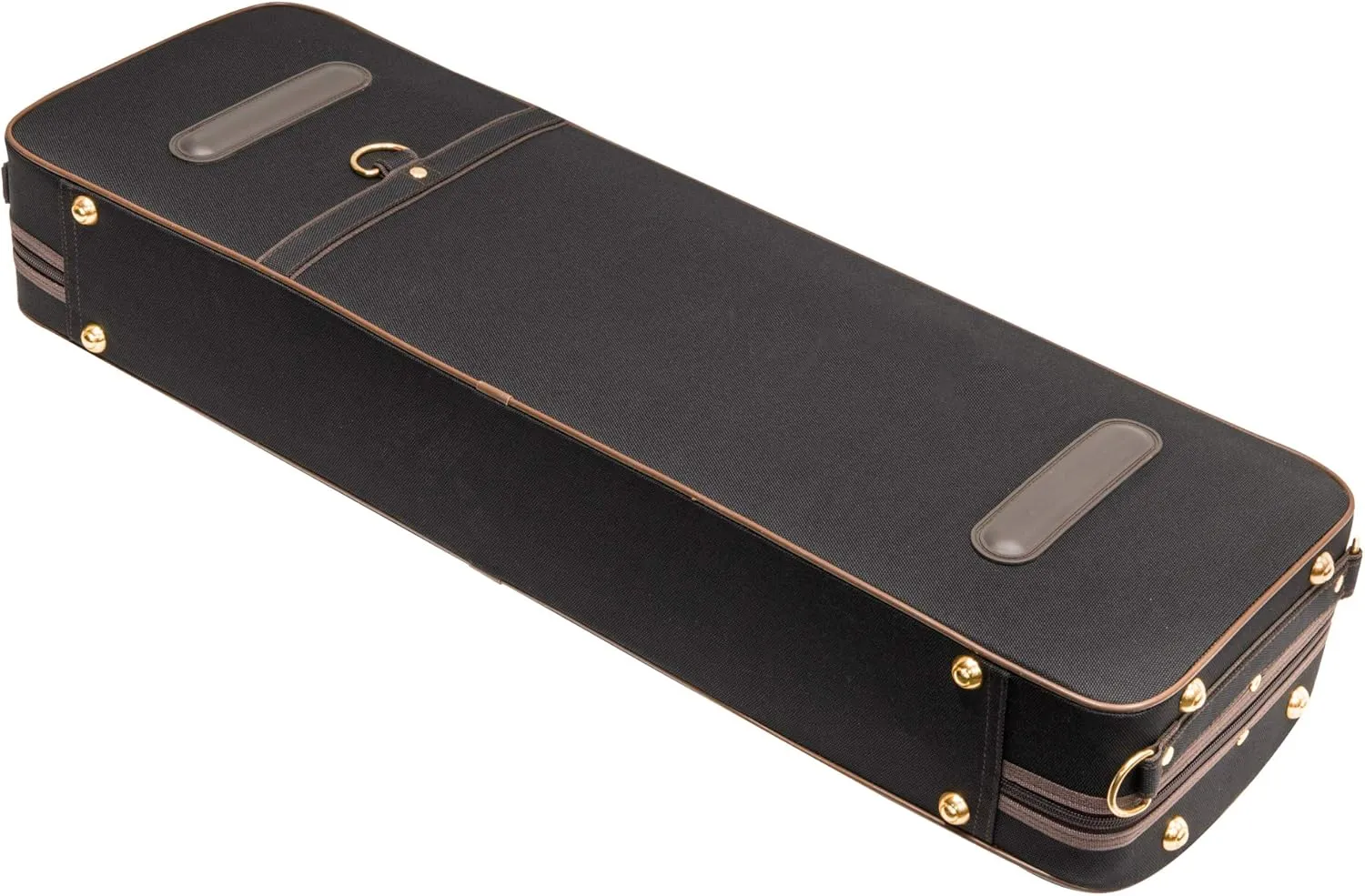 MI&VI NF-9001 Professional Hard-Shell Violin Case 4/4 (Full Size) Luxury Silk Interior | High-Density Foam | Sheet Pocket | Oblong Shape | Adjustable Straps | Hygrometer | Thermometer (Black)