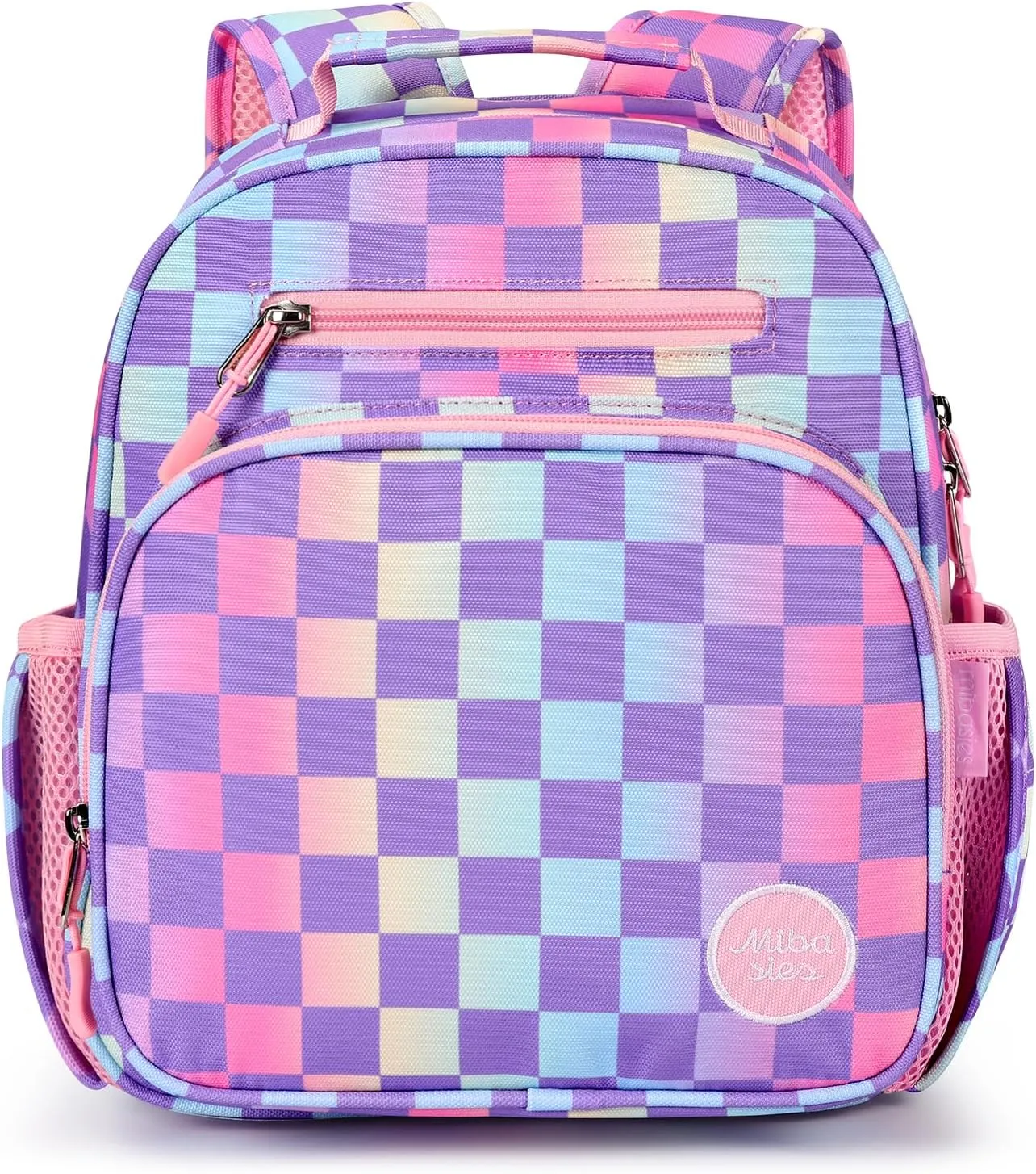 mibasies Toddler Backpack for Girls 2-4: Preschool Kindergarten Backpack - Cute Kids Backpacks for Girls - Checkerboard