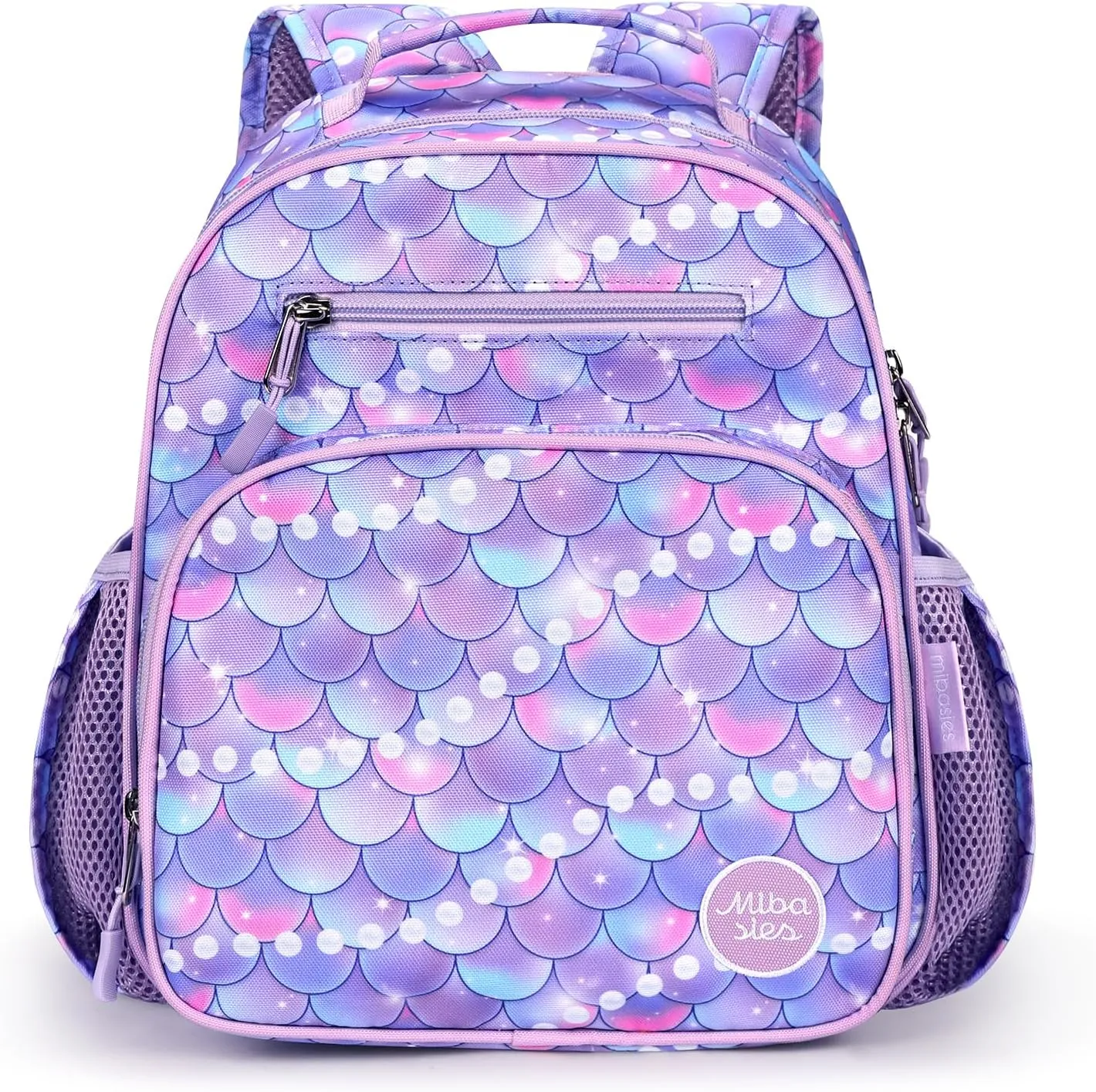 mibasies Toddler Backpack for Girls 2-4: Preschool Kindergarten Backpack - Cute Kids Backpacks for Girls - Fish scale Purple