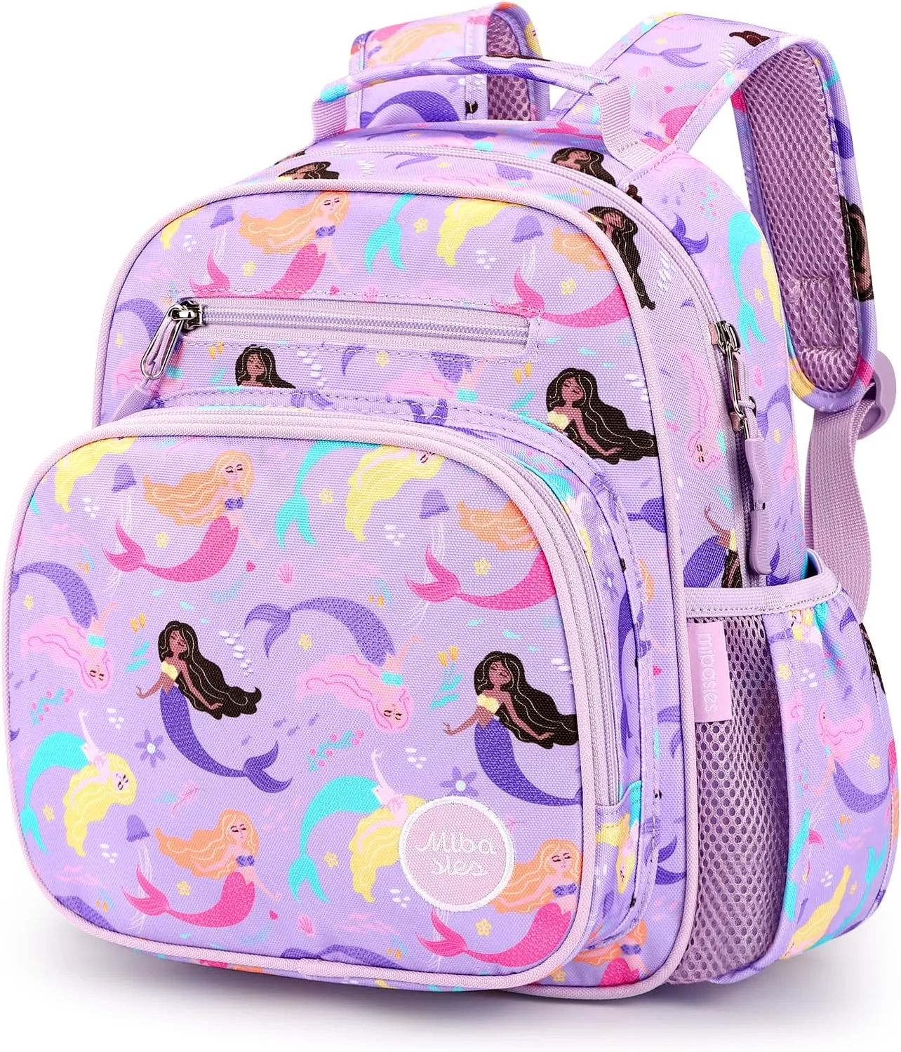 mibasies Toddler Backpack for Girls 2-4: Preschool Kindergarten Backpack - Cute Kids Backpacks for Girls - Mermaid Purple