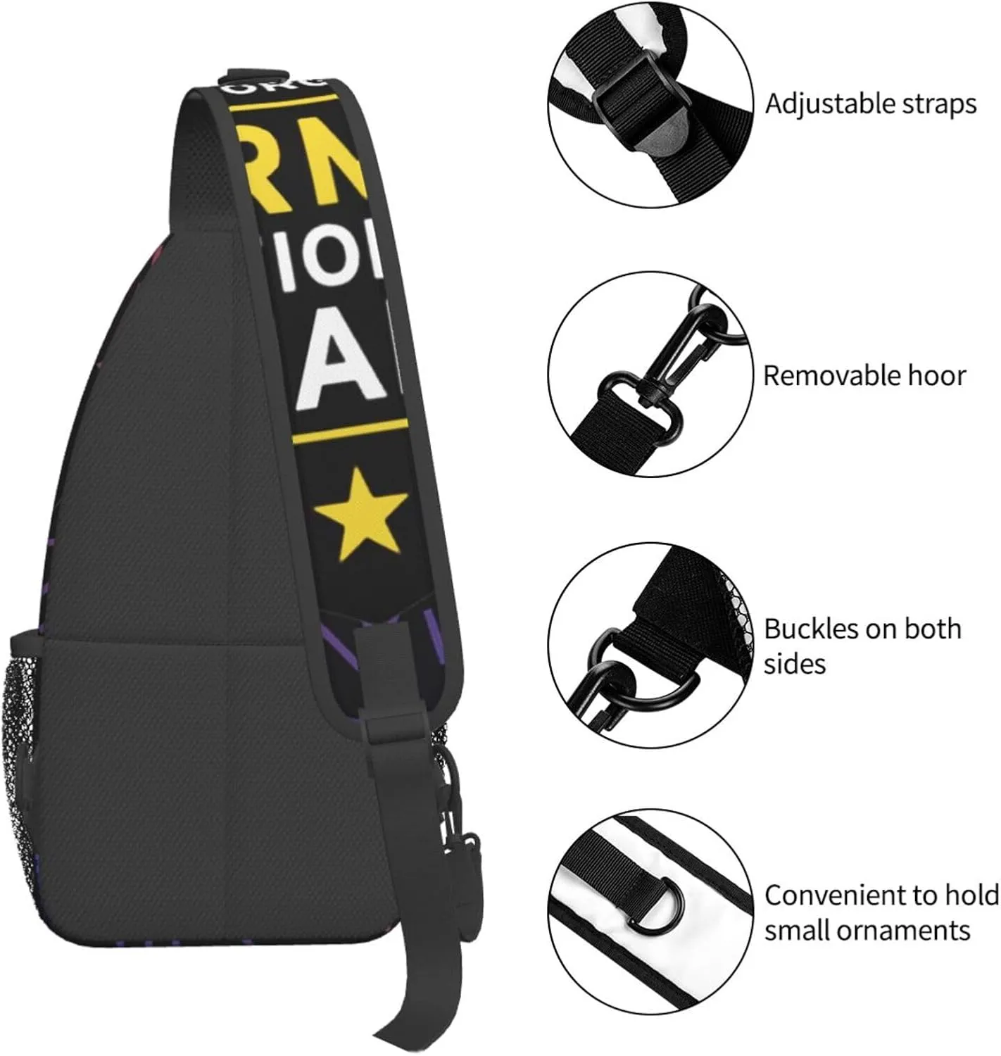 Michigan A-rmy National Guard Crossbody For Men Women Sling Chest Bag Shoulder Bag Lightweight One Strap Backpack Multipurpose Travel Hiking Daypack
