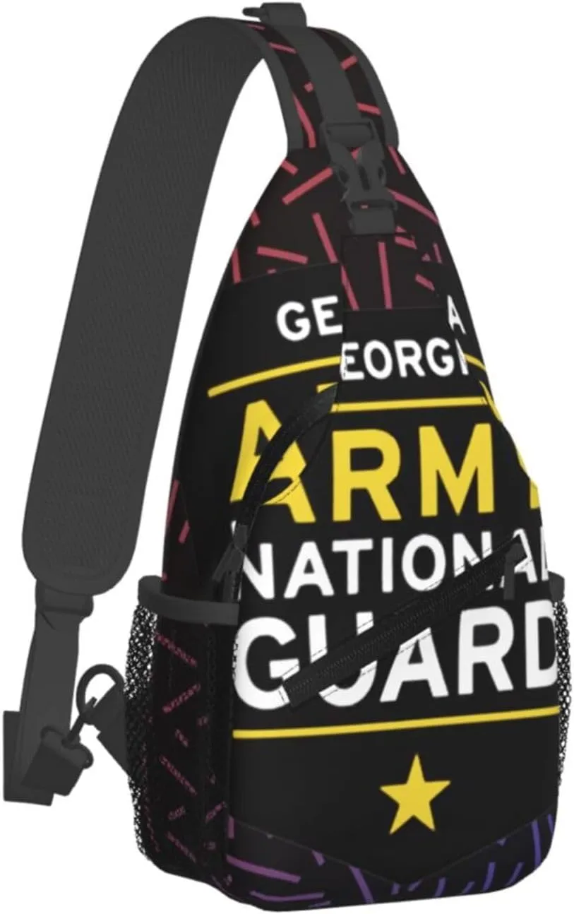 Michigan A-rmy National Guard Crossbody For Men Women Sling Chest Bag Shoulder Bag Lightweight One Strap Backpack Multipurpose Travel Hiking Daypack