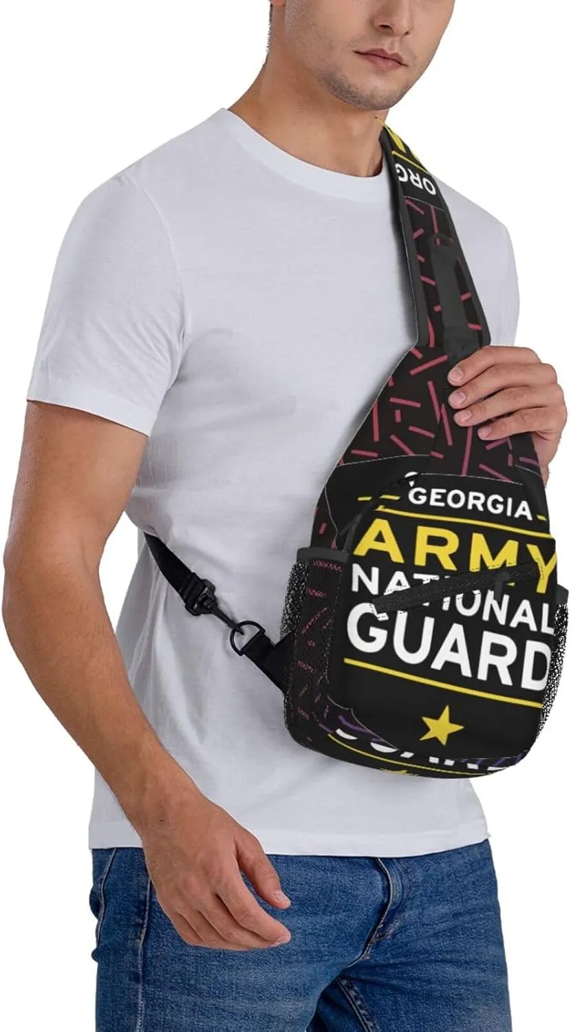 Michigan A-rmy National Guard Small Crossbody Backpack Sling Bag For Men Women Mini One Shoulder Chest Bags Gym Sport Travel Hiking Daypack