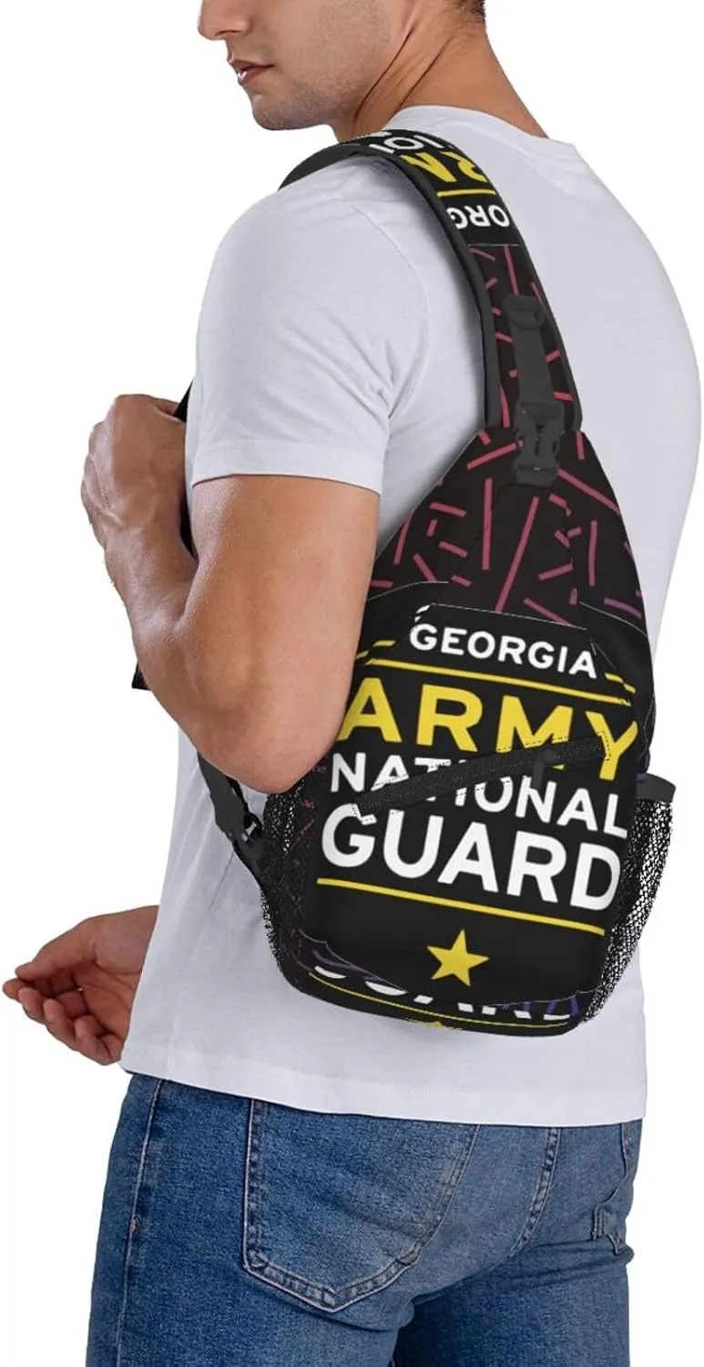 Michigan A-rmy National Guard Small Crossbody Backpack Sling Bag For Men Women Mini One Shoulder Chest Bags Gym Sport Travel Hiking Daypack