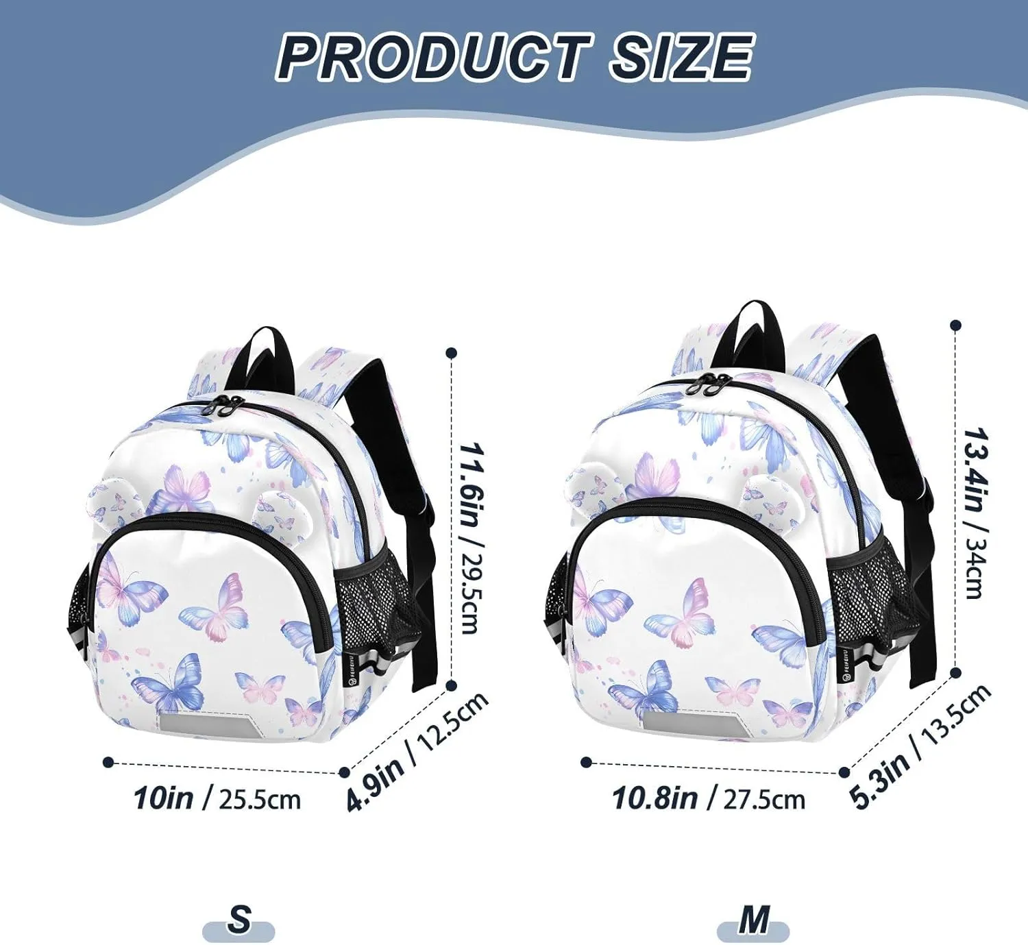 Mini Backpack Child Backpacks Toddler Backpack Travel Bag Light Gradual Butterflies for Kindergarten Elementary Boys Girls