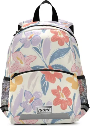 Mini Backpack for Kids Boys Girls Toddler Bags Children Preschool Flowers Sketching Naive Kindergarten Small 3-7 Years Old Personalized Name Customized