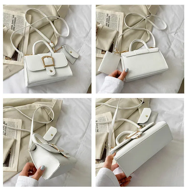 Mini Candy Color Classic Commuter Bag Simple Retro Trend Fashionable Crossbody Shoulder Tote Hundred Small Square Bag