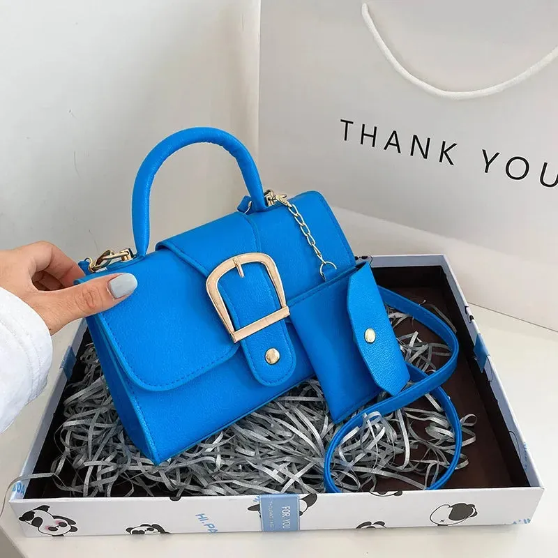Mini Candy Color Classic Commuter Bag Simple Retro Trend Fashionable Crossbody Shoulder Tote Hundred Small Square Bag