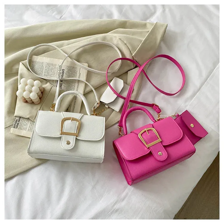 Mini Candy Color Classic Commuter Bag Simple Retro Trend Fashionable Crossbody Shoulder Tote Hundred Small Square Bag